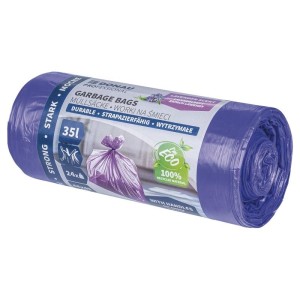 Worki na śmieci 35L LDPE 18µm DONAU PROFESSIONAL z uszami zapach lawendy fioletowe 24szt. /22224419-09/