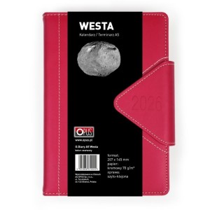 Terminarz A5 dzienny OPUS 2026 O.DIARY WESTA  czerwony 1szt. /810024/