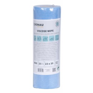 Ściereczki na rolce 23x39cm uniwersalne z wiskozą 70% DONAU HOME niebieskie max 25szt. /22035156-01/