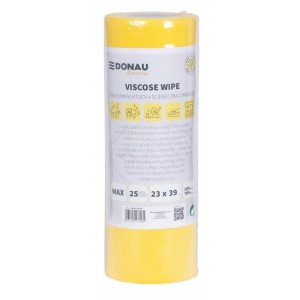 Ściereczki na rolce 23x39cm uniwersalne z wiskozą 70% DONAU HOME żółte max 25szt. /22035156-06/