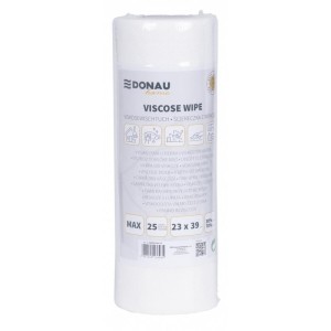 Ściereczki na rolce 23x39cm uniwersalne z wiskozą 70% DONAU HOME białe max 25szt. /22035156-14/