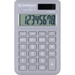 Kalkulator kieszonkowy 8 pozycyjny DONAU TECH K-DT2082-06 97x60x10mm jasny szary 1szt. /K-DT2082-13/