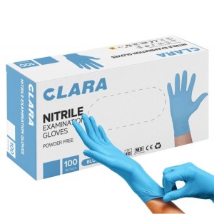 Rękawice nitrylowe bezpudrowe CLARA ROZMIAR XS niebieskie 100szt. /HGK-BHRE999924/