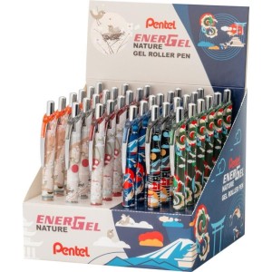 Pióro kulkowe automatyczne żelowe PENTEL ENERGEL NATURE BL77NA mix wzorów obudów kolor wkładu niebieski 1szt. /BL77NA-3E/