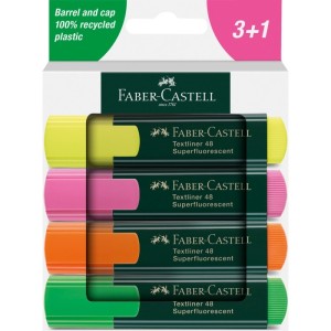 Zakreślacz 1,0-5,0mm FABER-CASTELL 4 kolory neonowe 4szt. /254844 FC/