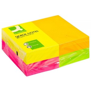 Notes samoprzylepny 127x76mm 4x3x100 KARTEK Q-CONNECT RAINBOW mix kolorów neonowych 12szt. /KF01350/