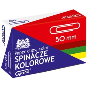 Spinacze biurowe 50mm okrągłe GRAND kolorowe 50szt. /110-1661/