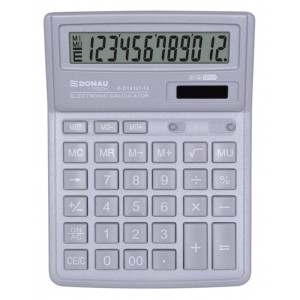 Kalkulator 12 pozycyjny DONAU TECH K-DT4121-01 190x143x40mm SZARY 1szt. /K-DT4121-13/