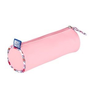 Piórnik tuba OXFORD FLORAL pastel jasny różowy 1szt. /400159515/