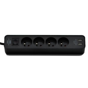 LISTWA ZASILAJĄCA "ECOLOR" 4 GN 15M CZARNA 2XUSB-C 155W  /002302720000/