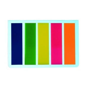 Zakładki indeksujące 12x45mm PP 5x25szt. D.RECT NEON 125szt.  /110047/