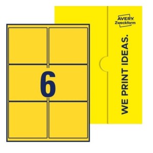 Etykiety papierowe 99,1x93,1mm AVERY ZWECKFORM 100ark 600etykiet żółte