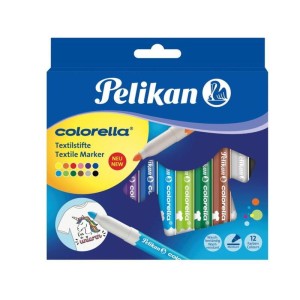 Flamastry  do tkanin Pelikan Colorella 12 kolorów