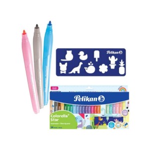 Flamastry Pelikan Colorella C302 18+6szt + szablon