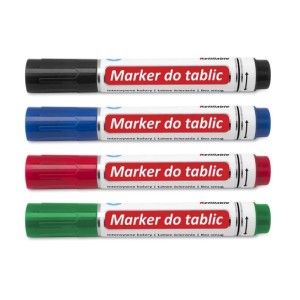 Marker suchościeralny okrągły 1,0-3,0mm TAURUS TMW-03/4G 4 kolory+gąbka /TT00810/