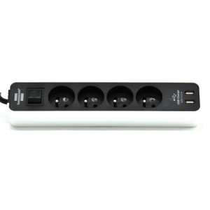 LISTWA ZASILAJĄCA "ECOLOR" 4 GN 15M BIAŁO-CZARNA 2XUSB-C 155W  /002302730000/