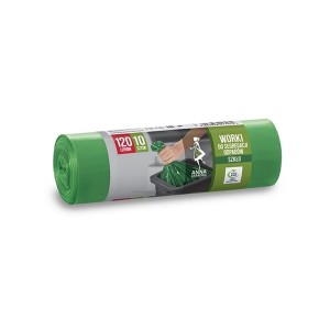 Worki na śmieci 120l LDPE Anna Zaradna do segregacji zielone szkło 10 sztuk /WNS-7072/