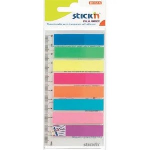 Zakładki indeksujące 25x45 mm PP STICK'N czerwone 50szt. z podajnikiem /26021/