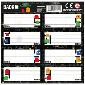 Naklejki na zeszyty DERFORM BACKUP 7 A102 8szt. na arkuszu 1ark. /NNZB7A102/