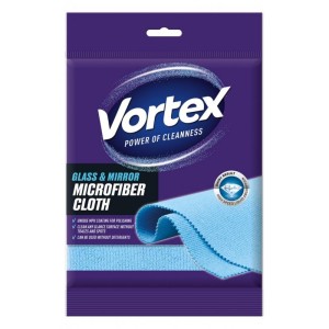 Ściereczka z mikrofibry 35x35cm VORTEX do szkła i luster niebieska 1szt. /BS-VR-488167/