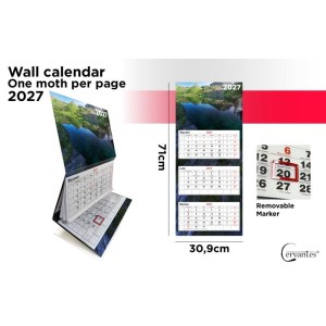 Kalendarz trójdzielny 309x710mm MAIN PAPER 2027 krajobraz 1szt. /CE27C-12-2PL/