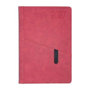 Terminarz A5 dzienny z registrami OPUS 2027 O.DIARY Saturn czerwony /808878/