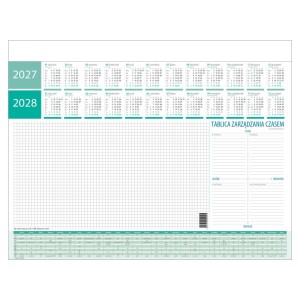 Biuwar papierowy 48x34cm B3 z tablicą zarządzania czasem 26 kartek kalendarz dwuletni (2027,2028)  CRUX /KB-751-B3/