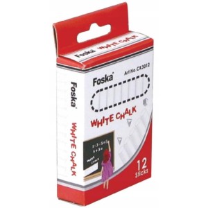 Kreda biała do tablic okrągła FOSKA CK3012 12szt. /TT00303/