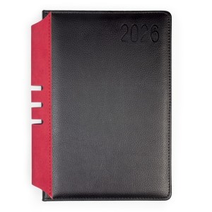 Terminarz A5 dzienny z registrami OPUS 2027 Jowisz  czarno-czerwony /808847/