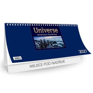 Kalendarz biurkowy stojący poziomy 29,5x15,5cm ze spiralką CRUX 2027 UNIVERSE MIX 1szt. /KB-710-TU_MIX/