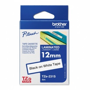 Taśma BROTHER 12mm/4m TZE-231S podkład biały nadruk czarny laminowana OEM /TZE231S/