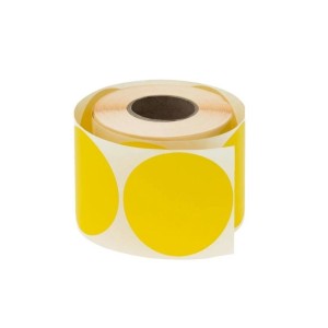 Etykiety papierowy 50mm okrągłe RAJAPACK usuwalne żółte na rolce 500 etykiet /PAS50J/
