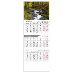 Kalendarz trójdzielny 295x800mm CRUX 2027 STRUMIEŃ GM-704-T11-BIAŁY /GM-704-T11-BIAŁY/
