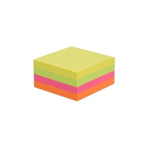 Notes samoprzylepny 75x75mm (76x76mm) 400 kartek neonowy mix kolorów TRES 1szt. /KOSN7575/