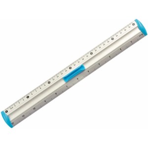 Linijka aluminiowa z uchwytem i miejscem na ołówek 30cm TETIS niebieska 1szt. /BL040-NC/