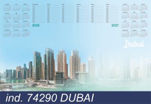 Biuwar papierowy z listwą 58x40cm 30 KARTEK TYPOGRAF Dubai 2026/2027 /74290/