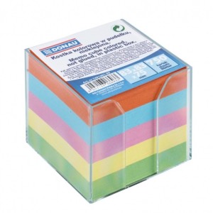 Kostka biurowa kolorowa w pojemniku 83x83x75mm DONAU /7491001-99/