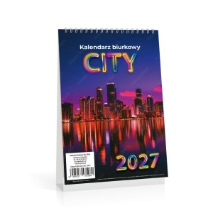 Kalendarz biurkowy stojący pionowy 137x225mm miesięczny KALPOL 2027 city 1szt.