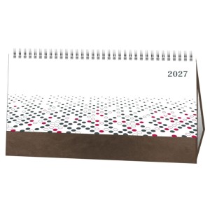 Kalendarz biurkowy stojący poziomy 29,5x16,0cm ze spiralką CRUX 2027 NEBRASKA brązowy 1szt. /KB-711-TNE O.22/