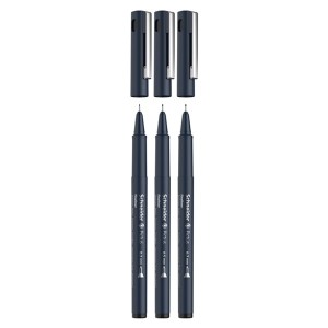 Cienkopis kreślarski 0,2/0,5/0,7mm SCHNEIDER PICTUS czarny zestaw 3szt. /SR197593/
