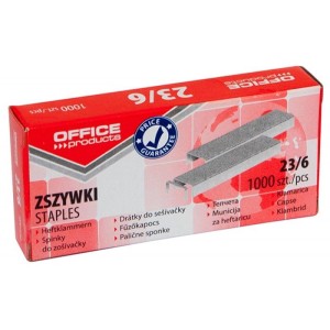 Zszywki 23/6 OFFICE PRODUCTS do 30 kartek 1000szt. /18072319-19/