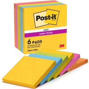 Notes samoprzylepny 76x76 mm 6x90 kartek 654-6ss-rio paleta RIO DE JANERIO 3M POST-IT Super Sticky /3M-70005250264/