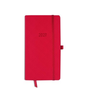 Terminarz tygodniowy 17,5x9,0cm KALPOL 2027 kieszonkowy elastyczny M czerwony 1szt.