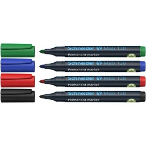 Marker foliopis/do cd 1-3mm okrągły SCHNEIDER MAXX 130 4 kolory /SR113094/
