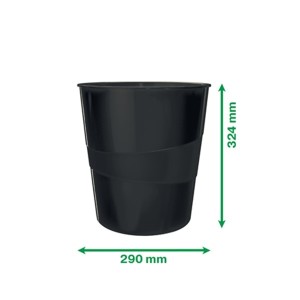 Kosz na śmieci 15l ESSELTE LEITZ RECYCLE czarny 1szt. /53280095/