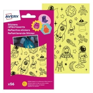 Naklejki odblaskowe dzień-noc wodoodporne AVERY ZWECKFORM kosmos 56szt. /REF56E/
