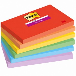 Notes samoprzylepny 76x127mm 6x90 kartek PALETA PLAYFUL 3M POST-IT SUPER STICKY mix kolorów 6szt. /3M-4054596924468/