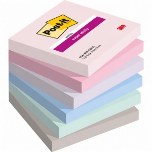 Notes samoprzylepny 76x76mm 6x90 kartek paleta SOULFUL 3M POST-IT SUPER STICKY mix kolorów 6szt /3M-4054596925953/