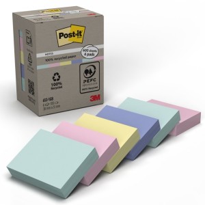Notes samoprzylepny 38x51mm 6x100 kartek 653-1GB mix kolorów pastelowych 3M POST-IT NATURE /3M-4054596928350/