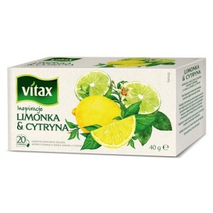 Herbata owocowa ekspresowa z zawieszką VITAX INSPIRATIONS limonka z cytryną 20szt.